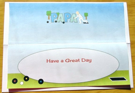 Crown Green Bowling Papa Large Dl 2 Insert by Joyce Watson