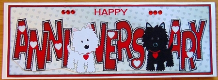 Jazz Dogs Anniversary in Red Large Dl by Joyce Watson