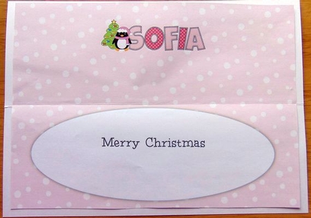 Eddie the Penguin Sofia Large Dl Insert by Joyce Watson
