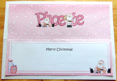 Large Dl Xmas Phoebe Santa Matching Insert by Joyce Watson