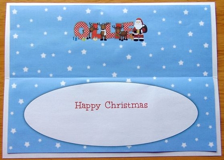 Santa and His Reindeers Ollie Large Dl Insert by Joyce Watson