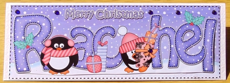 Large Dl Xmas Rachel Penguins 3D Decoupage by Joyce Watson