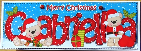 Large Dl Xmas Gabriella Livvy Bear 3D Decoupage by Joyce Watson