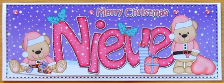 Large Dl Xmas Nieve Livvy Bear 3D Decoupage by Joyce Watson