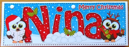 Large Dl Xmas Nina Little Hoot Owls 3D Decoupage by Joyce Watson