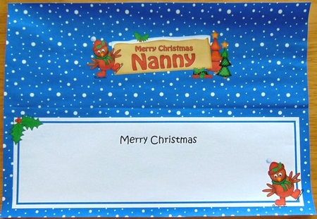 Large Dl Xmas Nanny Robin Signpost Insert by Joyce Watson