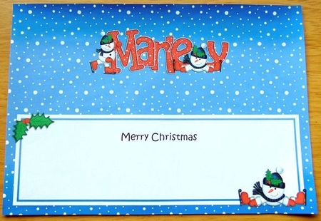Large Dl Xmas Marley Snowmen Insert by Joyce Watson
