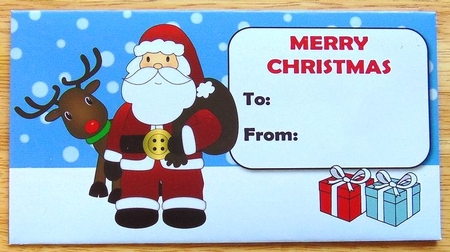 Santa and Rudolf Money Wallet by Joyce Watson