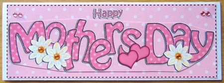 Large Dl Mothers Day Hearts & Flowers 3D Decoupage by Joyce Watson