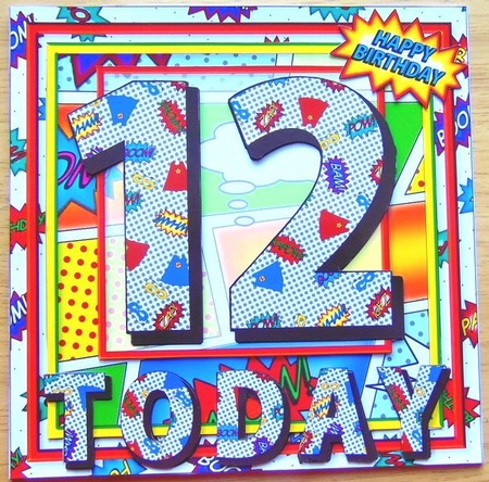 12 Today Comic Book Birthday Square 8x8 Mini Kit by Joyce Watson