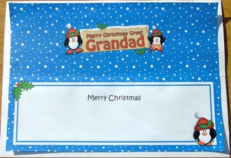 Large Dl Xmas Great Grandad Penguin Signpost Insert by Joyce Watson