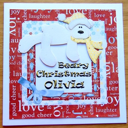 Beary Christmas Olivia with Decoupage by Joyce Watson