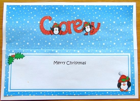 Large Dl Christmas Corey Penguins Insert by Joyce Watson