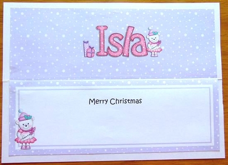 Large Dl Christmas Isla Teddy Tess Insert by Joyce Watson