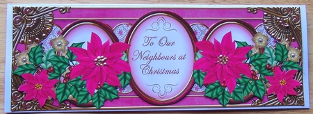 Cerise Poinsettia Neighbours Large Dl Decoupage Topper by Joyce Watson
