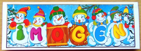 Snowmen Names Large Dl - Imogen by Joyce Watson
