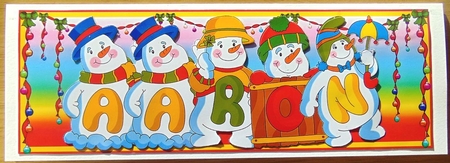 Snowmen Names Large Dl - Aaron 4 by Joyce Watson