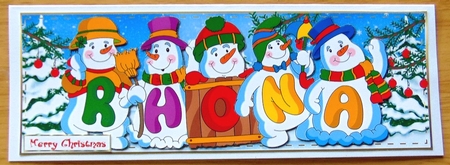 Snowmen Names Large Dl - Rhona by Joyce Watson
