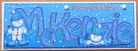 Large Dl Christmas Mckenzie Snowman 3D Decoupage by Joyce Watson