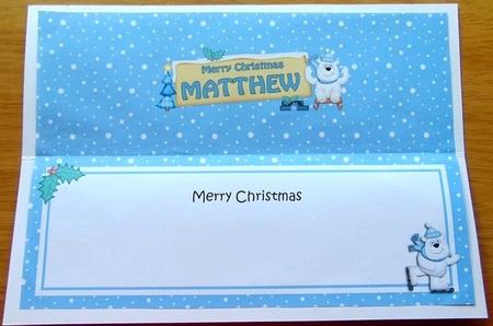 Large Dl Christmas Matthew Polar Bear Signpost Insert by Joyce Watson