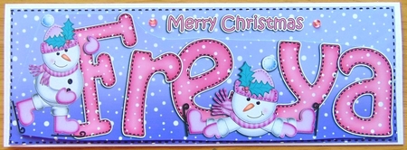 Large Dl Christmas Freya Snowman 3D Decoupage by Joyce Watson