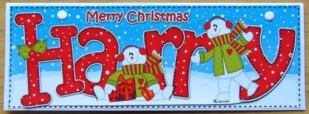 Large Dl Christmas Harry Snowmen 3D Decoupage by Joyce Watson