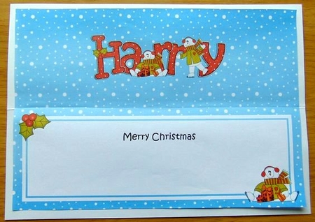 Large Dl Christmas Harry Snowmen Insert by Joyce Watson