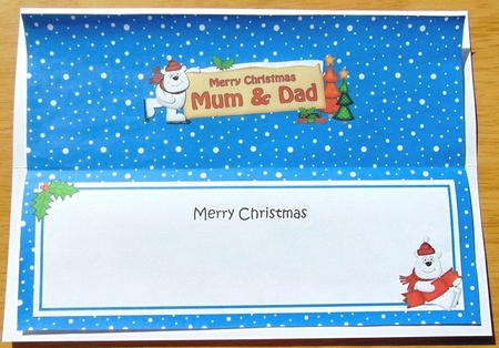 Large Dl Christmas Mum & Dad Polar Bear Insert by Joyce Watson