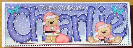 Large Dl Christmas Charlie Livvy Bear 3D Decoupage by Joyce Watson