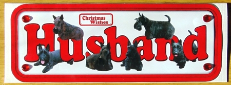 Husband Scottie Dog Christmas Sign by Joyce Watson