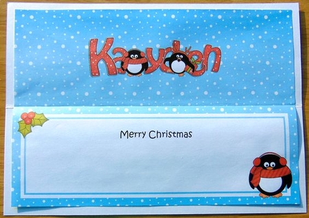 Large Dl Christmas Kayden Penguins Insert by Joyce Watson