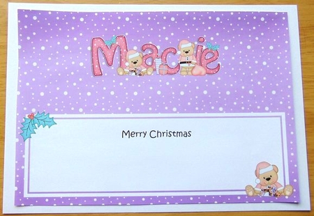 Large Dl Christmas Macie Livvy Bear Insert by Joyce Watson