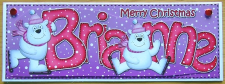 Large Dl Christmas Brianne Polar Bears 3D Decoupage by Joyce Watson
