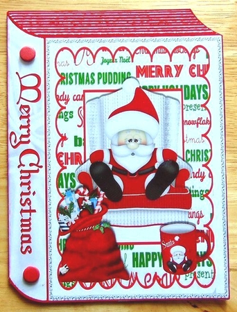 Santa Having a Snooze in His Chair Folded Book by Joyce Watson