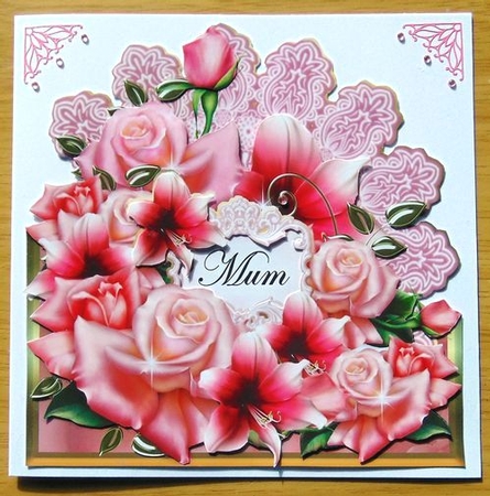 Pink Fan & Florals - a Huge Fan by Joyce Watson