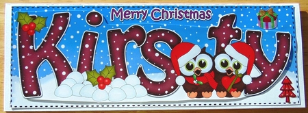 Large Dl Christmas Kirsty Owls 3D Decoupage by Joyce Watson