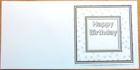Paw Print Frame Happy Birthday Insert Grey by Joyce Watson