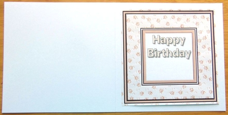 Paw Print Frame Happy Birthday Insert Beige by Joyce Watson