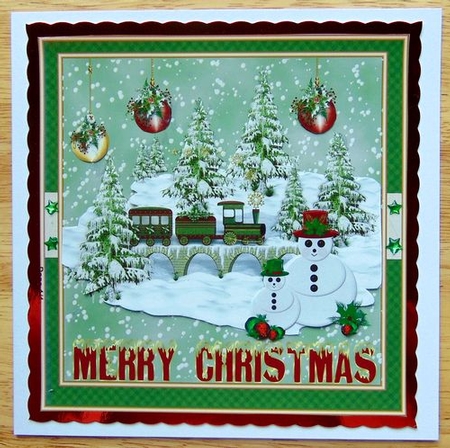 Merry Christmas Snowmen - Train by Joyce Watson
