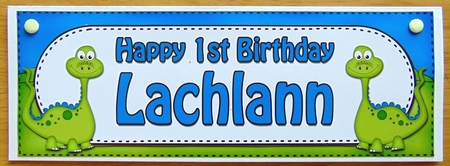 Large DL 1st Birthday LACHLANN Dinosaurs 3D decoupage by Joyce Watson