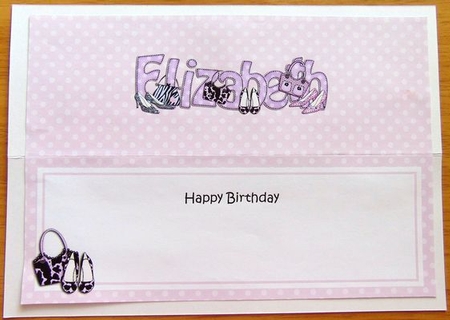 Large DL Birthday ELIZABETH Shoes & Handbags insert by Joyce Watson