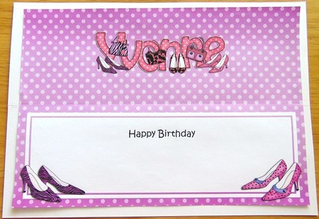 Large DL Birthday YVONNE Shoes & Handbags insert by Joyce Watson