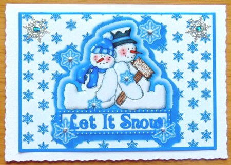 SNOW BUDDIES CHRISTMAS C6, NOTE CARD, NOTELETS QUICK by Joyce Watson