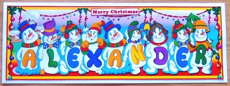 Snowmen Names Large DL - ALEXANDER by Joyce Watson