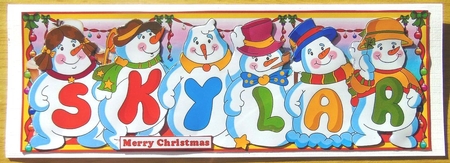 Snowmen Names Large DL - SKYLAR by Joyce Watson
