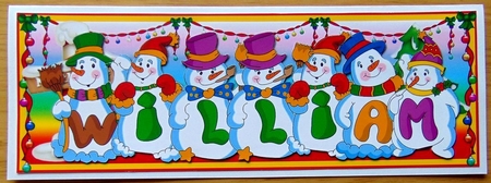 Snowmen Names Large DL - WILLIAM by Joyce Watson