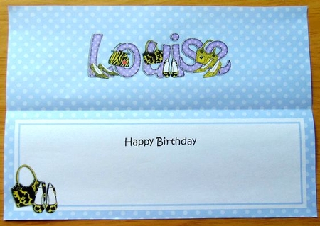 Large DL Birthday LOUISE Shoes & Handbags insert by Joyce Watson