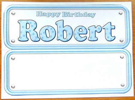 Robert Paw Print Name Sign Insert by Joyce Watson