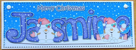 Large DL Christmas JASMINE Snowmen Sam 3D decoupage  by Joyce Watson