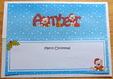 Large DL Christmas AMBER Livvy Bear insert by Joyce Watson